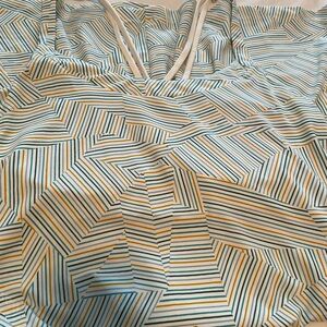 Striped Pullover Short Dress with Geometric Pattern and built in bra. Size L